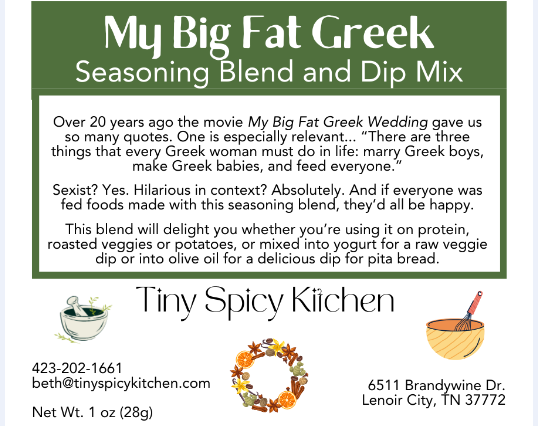 My Big Fat Greek Seasoning Blend and Dip Mix