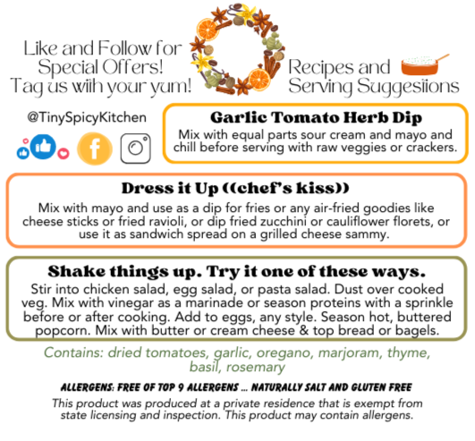 Garlicky Tomato Herb (NO SALT!)